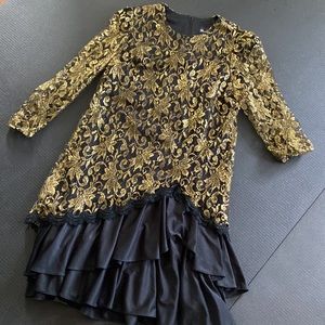 Vintage Black & Gold Dress